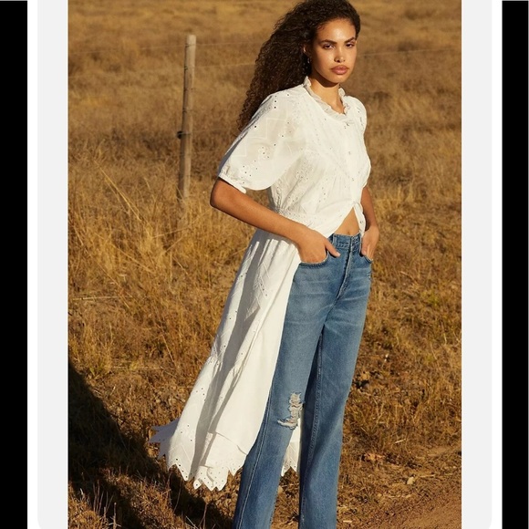 NWT Anthropologie Cymbeline Eyelet Maxi Dress Medium. - Picture 1 of 16
